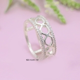 Nhẫn Bạc Nữ Trơn Đính Đá N2408270003