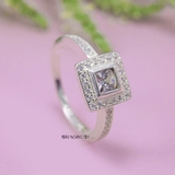 Nhẫn Bạc Nữ Hình Vuông Đính Đá Sang Trọng