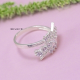 Nhẫn Bạc Nữ Trơn Thiết Kế Hình Chiếc Lá Cách Điệu N2408260045
