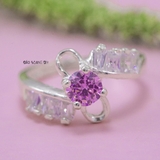 Nhẫn Bạc Nữ Phong Thủy Đá Hồng N2409040089