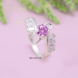 Nhẫn Bạc Nữ Phong Thủy Đá Hồng N2409040089