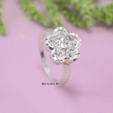 Nhẫn Bạc Nữ Trơn Thiết Kế Hình Bông Hoa Đính Đá N2408260038