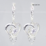 Bông Tai Bạc Nữ Khong Tròn Hình Trái Tim Cách Điệu Trẻ Trung H2410260023