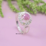 Nhẫn Bạc Nữ Phong Thủy Đá Hồng N2409040091