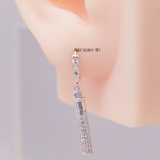 Bông Tai Bạc Nữ Khong Tròn Hình Trụ Đính Đá Đẹp Xinh H2410260020