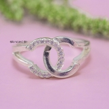 Nhẫn Bạc Nữ Thiết Kế Chữ X Đính Đá Sang Trọng  N2409020050
