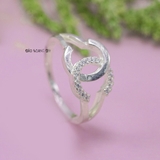 Nhẫn Bạc Nữ Thiết Kế Chữ X Đính Đá Sang Trọng  N2409020050