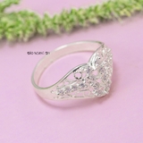 Nhẫn Bạc Nữ Trơn Thiết Kế Đính Đá Tinh Tế N2408260027