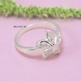 Nhẫn Bạc Nữ Trơn Thiết Kế Hình Bông Hoa N2408260001