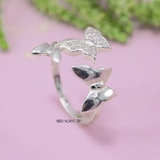 Nhẫn Bạc Nữ Thiết Kế Mẫu Nhẫn Mở Hình Cánh Bướm