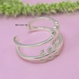 Nhẫn Bạc Nữ Thiết Kế Mẫu Nhẫn Mở Hình Chiếc Lá N2409020073