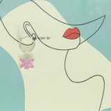 Bông Tai Bạc Nữ Khong Tròn Cánh Bướm Đá Hồng Dễ Thương H2410260001