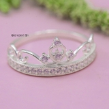 Nhẫn Bạc Nữ Trơn Hình Vương Miện Đính Đá N2408250061