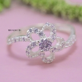Nhẫn Bạc Nữ Thiết Kế Hình Bông Hoa Đính Đá Sang Trọng  N2409010101