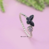 Nhẫn Bạc Nữ Teen Xoắn Mẫu Nhẫn Mở Hình Cánh Bướm N2408280076