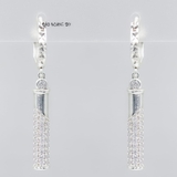 Bông Tai Bạc Nữ Khong Tròn Hình Trụ Đính Đá Đẹp Xinh H2410260020