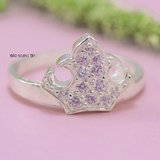 Nhẫn Bạc Nữ Trơn Hình Vương Miện Đính Đá N2408250058