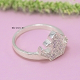 Nhẫn Bạc Nữ Trơn Hình Vương Miện Đính Đá N2408250058