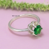 Nhẫn Bạc Nữ Phong Thủy Đá Xanh Ngọc N2409050022