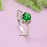 Nhẫn Bạc Nữ Phong Thủy Đá Xanh Ngọc N2409050022