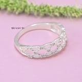 Nhẫn Bạc Nữ Trơn Thiết Kế Đính Đá N2408260048