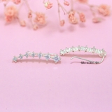 Bông Tai Bạc Nữ Kiểu Đường Cong 7 Viên Đá Lấp Lánh H2410290001