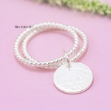 Nhẫn Bạc Nữ Teen Dây Xoắn Có Charm N2408280066