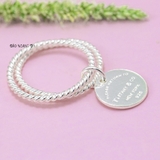 Nhẫn Bạc Nữ Teen Dây Xoắn Có Charm N2408280066