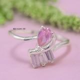 Nhẫn Bạc Nữ Phong Thủy Đá Hồng N2409040088
