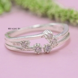 Nhẫn Bạc Nữ Trơn Thiết Kế Đính Đá N2408260051