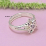 Nhẫn Bạc Nữ Trơn Thiết Kế Hình Bông Hoa  N2408260003