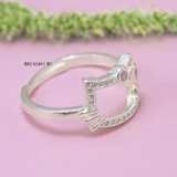 Nhẫn Bạc Trẻ Em Hình Mặt Mèo Kitty Đính Đá N2409030038