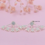 Bông Tai Bạc Nữ Hình Chiếc Quạt Xòe Hoa H2410280102