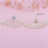 Bông Tai Bạc Nữ Hình Chiếc Quạt Xòe Hoa H2410280102