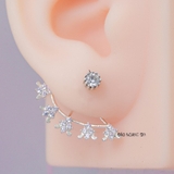 Bông Tai Bạc Nữ Hình Chiếc Quạt Xòe Hoa H2410280102