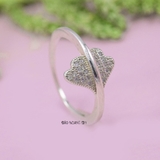 Nhẫn Bạc Nữ Trơn Thiết Kế Hình Chiếc Lá N2408260028