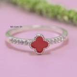 Nhẫn Bạc Nữ Thiết Kế  Đính Đá Đỏ Đơn Giản N2409060055