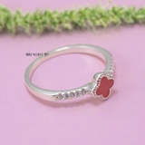 Nhẫn Bạc Nữ Thiết Kế  Đính Đá Đỏ Đơn Giản N2409060055