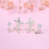 Bông Tai Bạc Nữ Kiểu Nụ Chữ Cái Cá Tính H2410280095