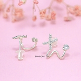 Bông Tai Bạc Nữ Kiểu Nụ Chữ Cái Cá Tính H2410280095