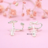 Bông Tai Bạc Nữ Kiểu Nụ Chữ Cái Cá Tính H2410280095