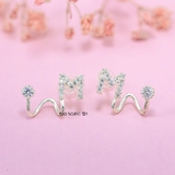 Bông Tai Bạc Nữ Kiểu Nụ Chữ Cái Cá Tính H2410280094