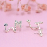 Bông Tai Bạc Nữ Kiểu Nụ Chữ Cái Cá Tính H2410280094