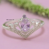 Nhẫn Bạc Nữ Trơn Hình Vương Miện Đính Đá N2408250060