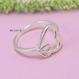 Nhẫn Bạc Nữ Trơn Không Đá Hình Trái Tim N2408260067