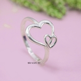 Nhẫn Bạc Nữ Trơn Không Đá Hình Trái Tim N2408260067
