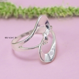 Nhẫn Bạc Nữ Thiết Kế Mẫu Nhẫn Trơn Cách Điệu N2409020089