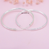 Bông Tai Bạc Nữ S990 Nguyên Chất Tròn Phay 2 Kích Cỡ