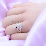 Nhẫn Bạc Nữ Cóc Ngậm Kim Tiền Tài Lộc Đính Đá Sang Trọng N2409030007