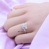 Nhẫn Bạc Trẻ Em Hình Mặt Gấu Đính Đá N2409030033